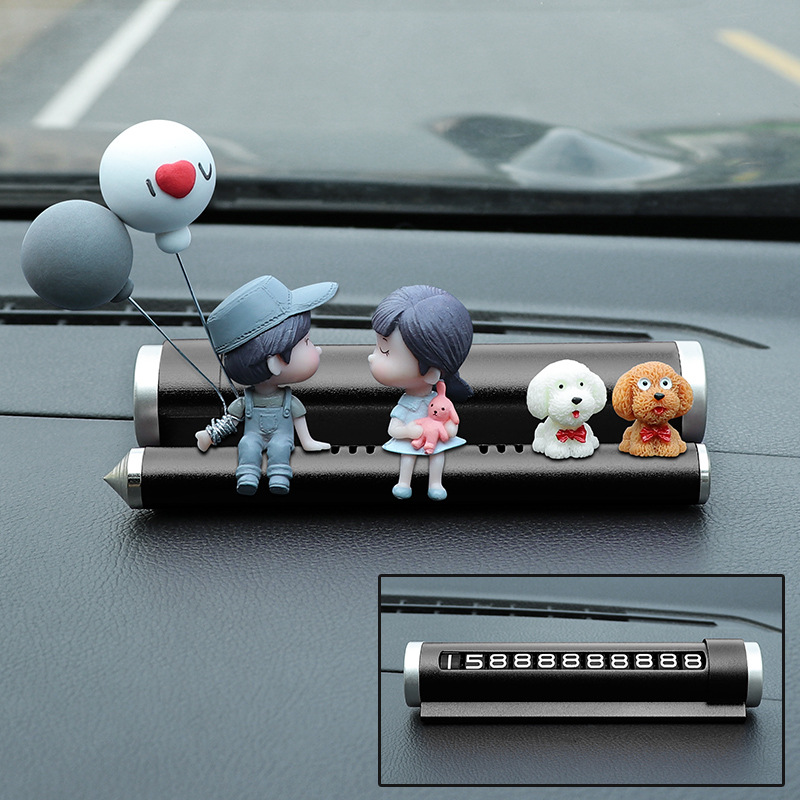 Matrículas de estacionamiento temporal de automóviles, decoraciones interiores de automóviles, personalidad linda, suministros creativos para automóviles, placas de teléfono de automóviles móviles