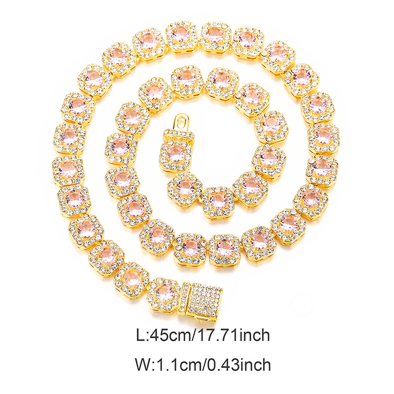 Hip-Hop Geometric Alloy Inlay Rhinestones Unisex Necklace 1 Piece