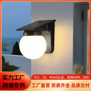 New Cross Border Solar Wall Lamp Outdoor Waterproof Courtyard Landscape Villa Garden Decorative Ball Spherical Decorative Lamp