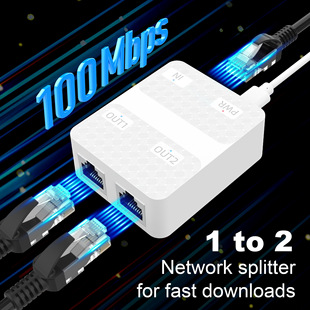 100m 100m Network Splitter Rj45 Network Cable Connector 1 in 2 Out Broadband Routing Switch Network Distributor