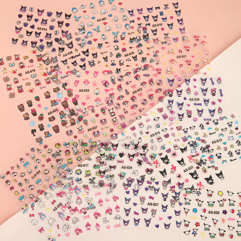 Winnie the Pooh, Doraemon, Chibi Maruko-Chan Stickers, Cartoon Cute Style Nail Stickers, Spongebob Nail Art Stickers