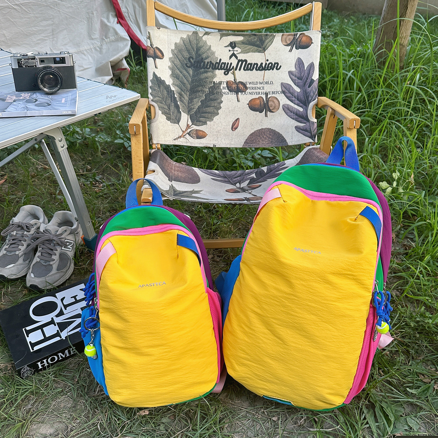 New Dopamine American Alpaca Bag Large Capacity 12L Contrast Color Backpack Hiking Mountaineering Outdoor Sports