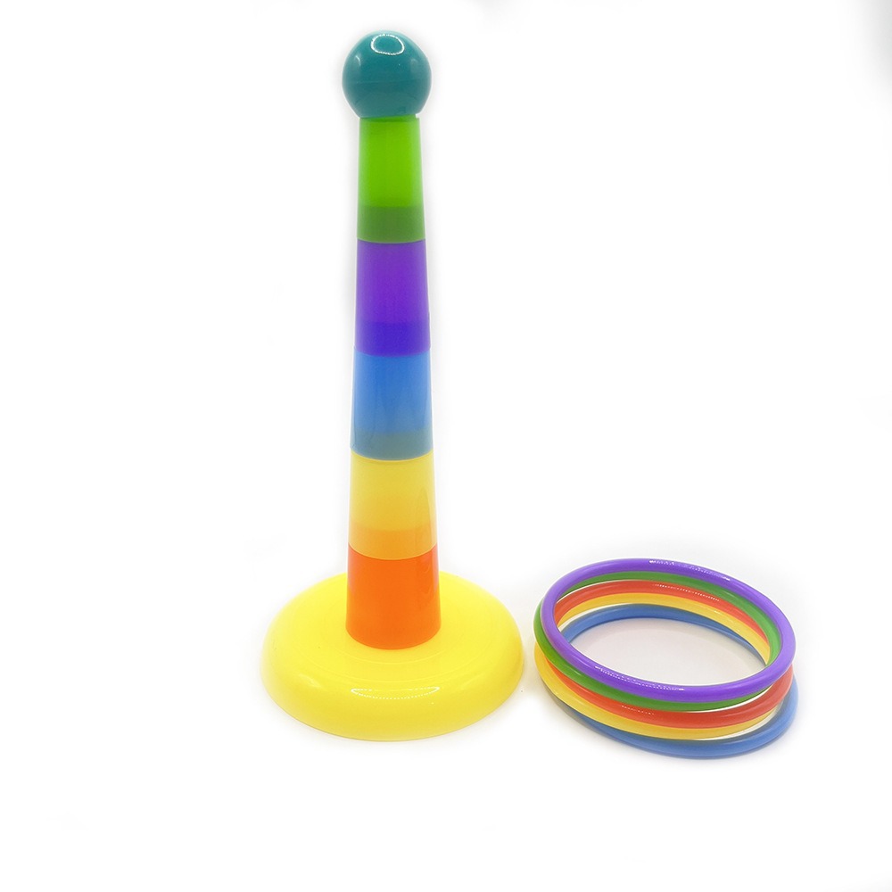 Arco iris loro loro juguete de lanzamiento entrenamiento interactivo para mascotas anillo de lanzamiento juguete apilado pájaro juguete educativo