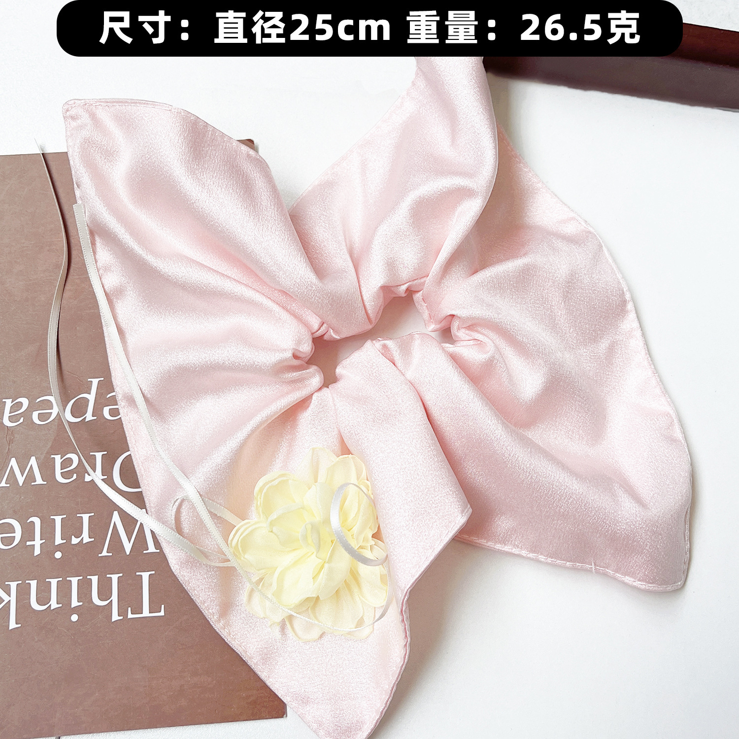 Aiyushan camellia toallas cuadradas cuadradas anillo de cabello de alto nivel de estilo extranjero de moda cabello de cola de caballo bola cabeza de cabello