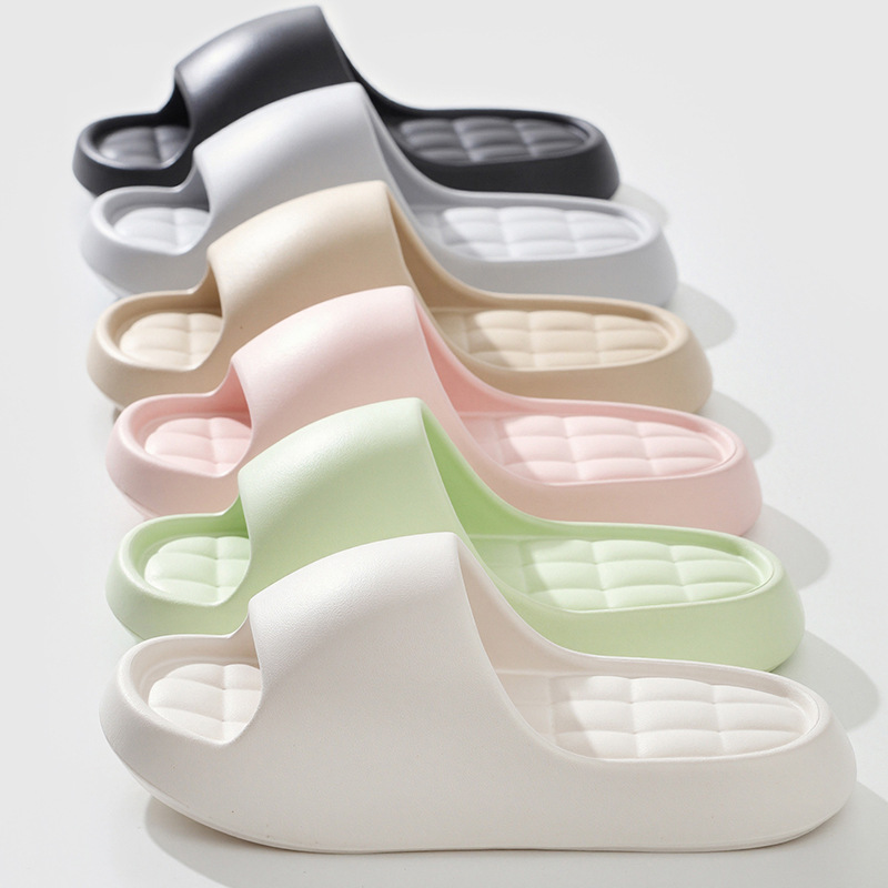 New Tofu Block Home Slippers for Women Soft Bottom Indoor Summer Fashion Casual Home Bathroom Non-Slip Slippers for Men