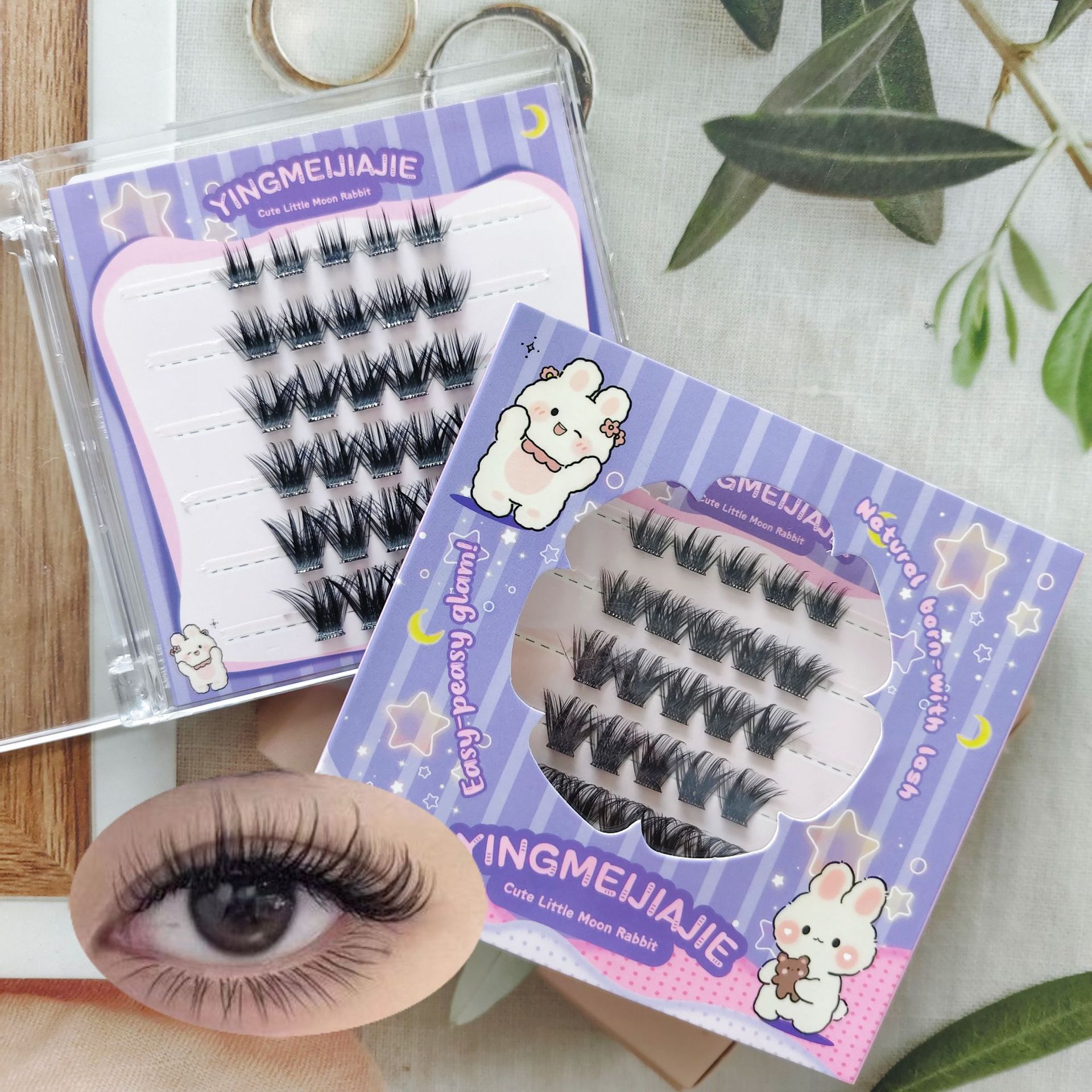 Parillas falsas transfronterizas sin pegamento herramientas de maquillaje de pestañas segmentales estilo cómico parillas falsas novatos sin pegamento parillas falsas