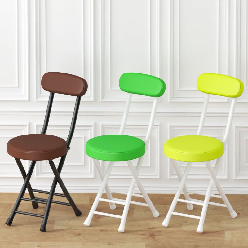 Silla plegable para restaurante de apartamento pequeño, tubo de acero, taburete plegable, restaurante comercial, dormitorio doméstico, engrosado y ligero
