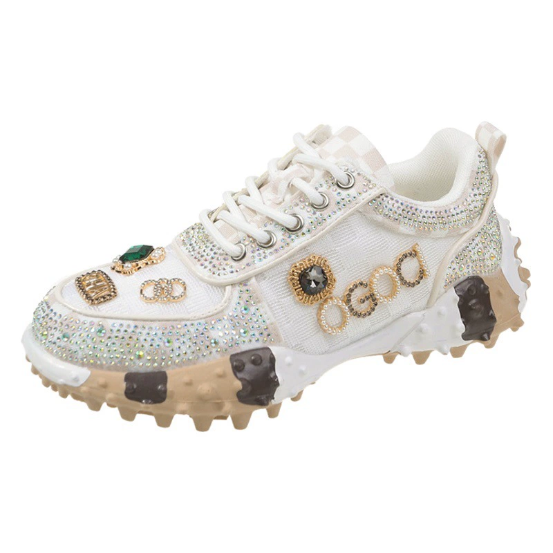 MMG Europe Station Лидер продаж одиночные туфли с буквами женские модные кроссовки со стразами на платформе с дуриановой подошвой сетчатые одиночные туфли для женщин