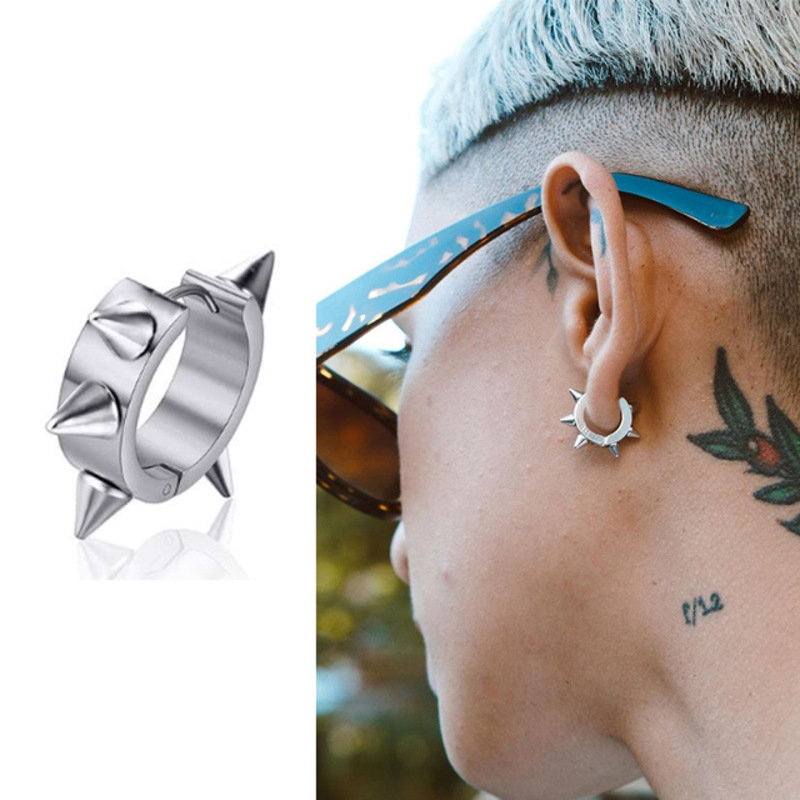 Geometric Pattern 1 Piece Punk Geometric Stainless Steel Vacuum Plating Men's Unisex Ear Cuffs Earrings Ear Studs
