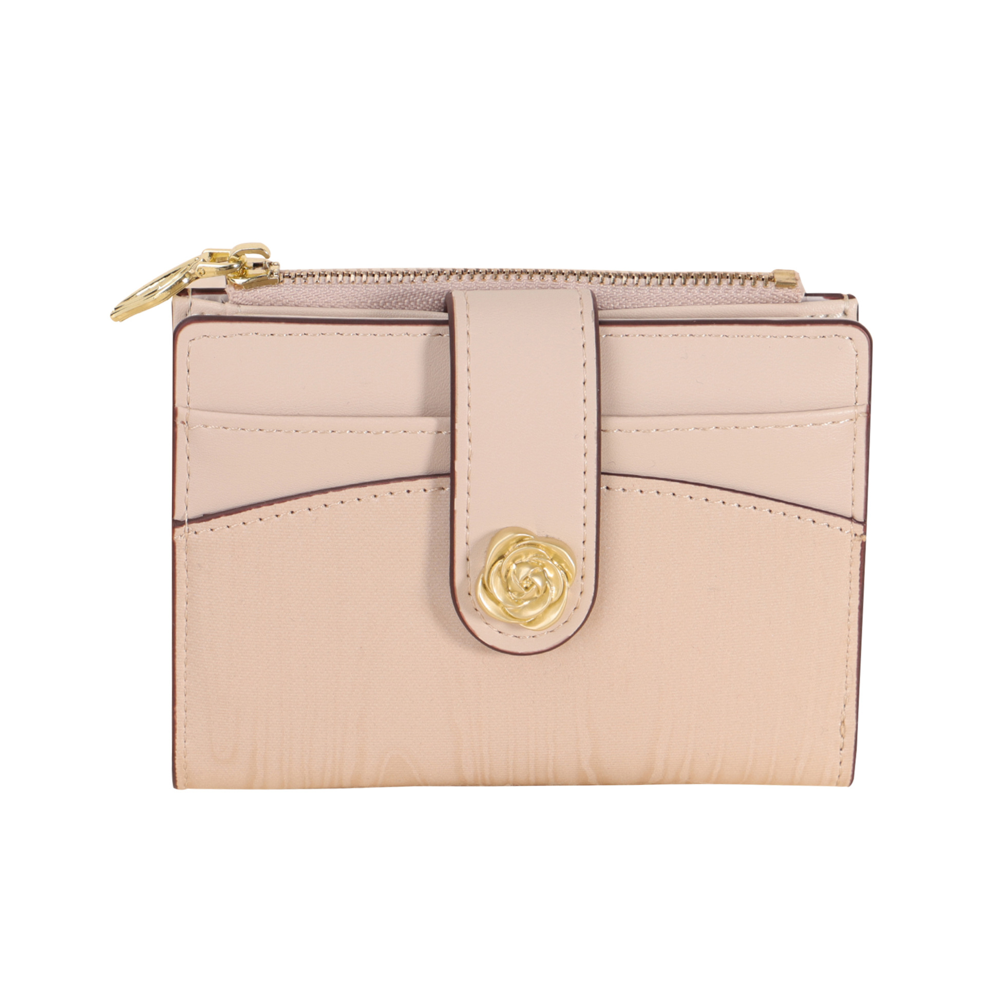 Nuevos productos transfronterizos Bolso de tarjeta de mujer corto suave japonés Cartera de múltiples tarjetas Monedero de color caramelo Cartera de estudiante