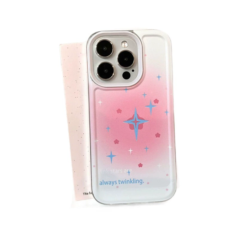 Чехол для iPhone Sfumato (совместим с 12–17 сериями), прозрачный с узором звёзд, точные вырезы под камеру