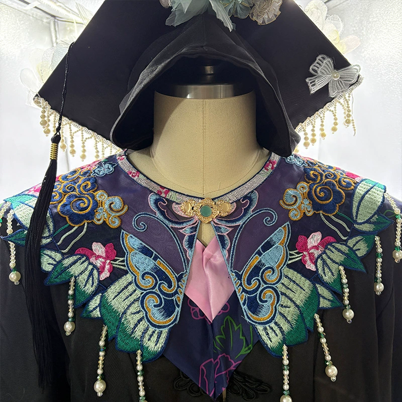 Новый Hanfu Cheongsam Cloud Shoulder Handmade Beaded Tassel Wheat Spike Student Adult Ceremony Shawl Cloud Shoulder Performance Fake Collar.