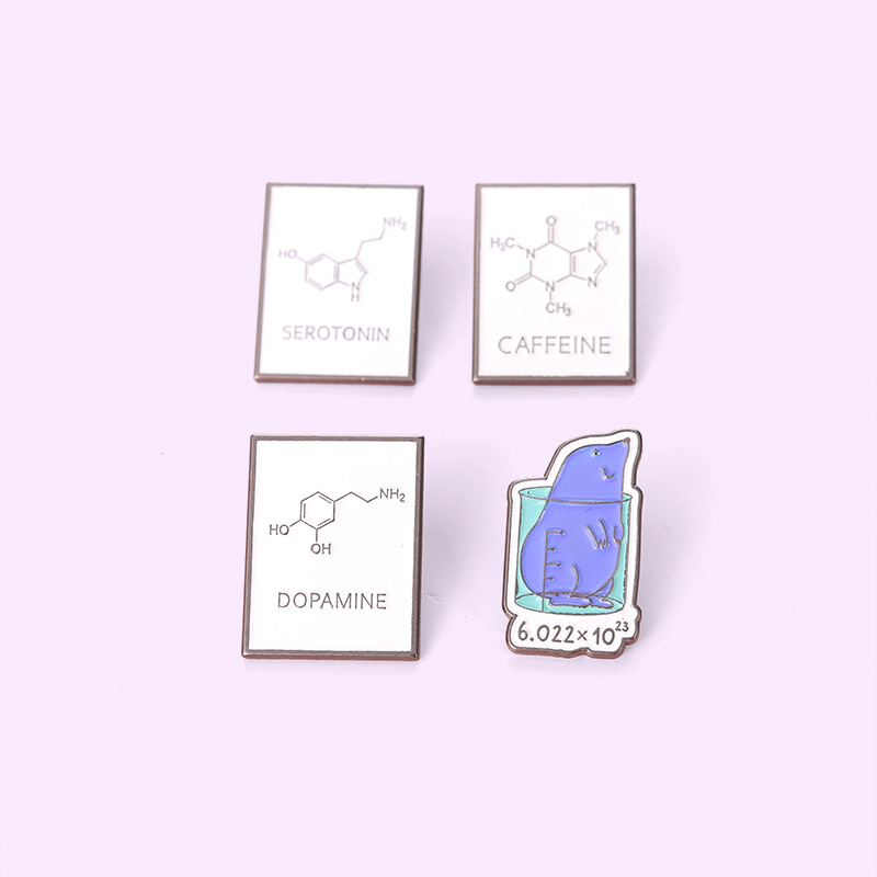 Creative Chemical Reaction Equation Pattern Alloy Brooch display picture 2