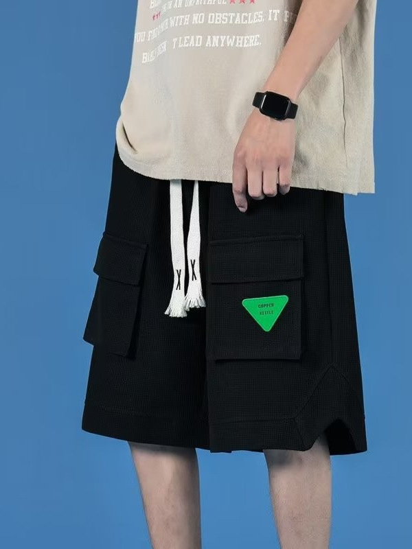 Pantalones cortos de herramientas bf de la marca de moda para hombres, pantalones sueltos de cinco puntos para uso exterior de verano, pantalones rectos casuales de estilo de Hong Kong para adolescentes