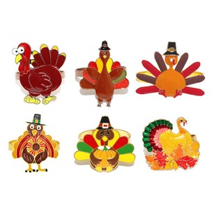 Amazon explosive Thanksgiving napkin ring turkey napkin buckle metal napkin ring alloy manufacturers wholesale