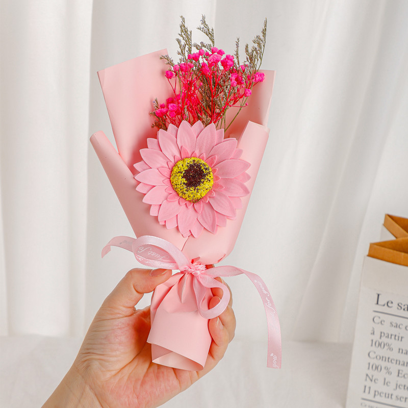 Sanba mini jabón flor pequeño ramo diosa Festival maestro girasol estrellado flor seca caja de regalo a juego al por mayor