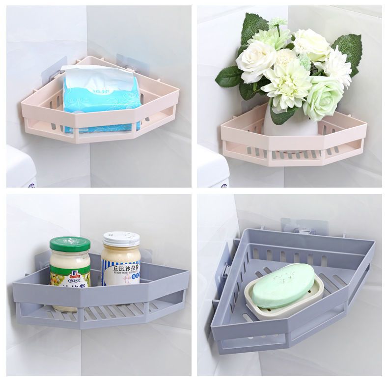 Punch-free Triangular Storage Rack Bathroom Corner Storage Rack Kitchen Bathroom Toiletries Shelf Storage Rack