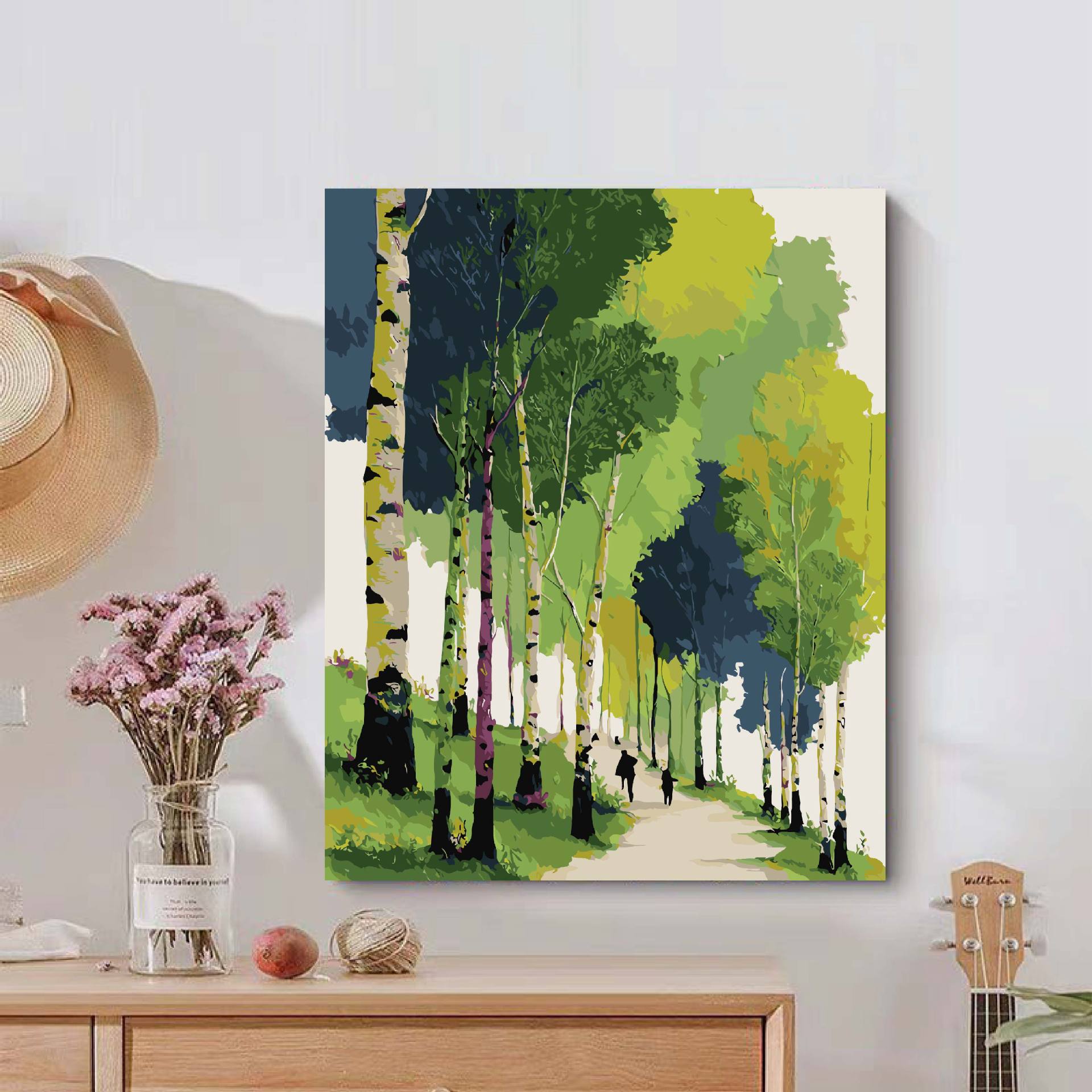 Tinta de montaña Lindiy pintura al óleo digital paisaje curado departamento de alta sensación de pintura al óleo de relleno manual pintura acrílica descomprimida