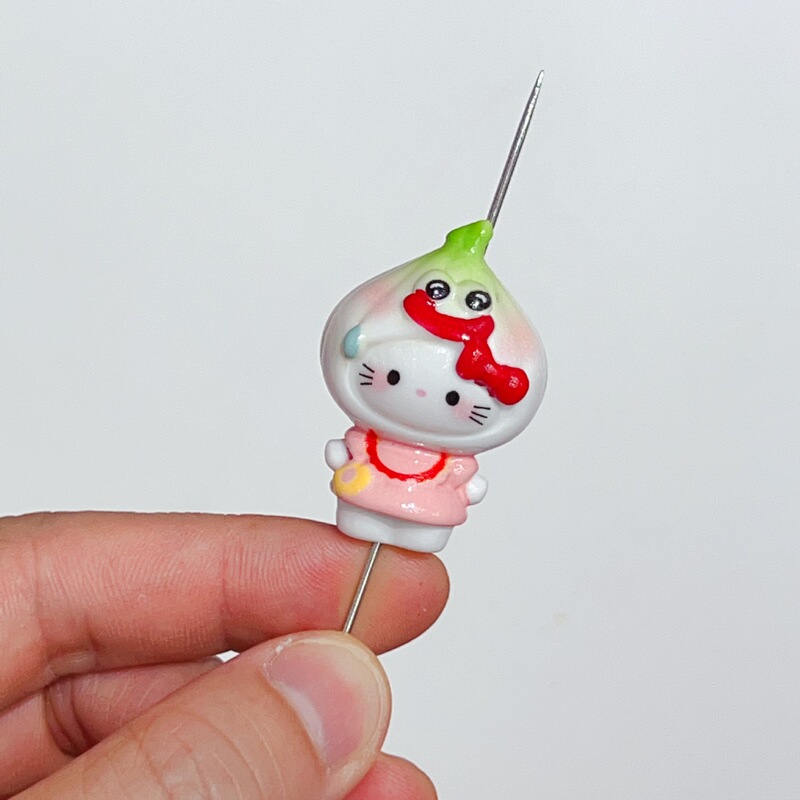蒜鸟Kitty猫 蒜头KT DIY树脂配件 果蔬娃娃食玩  手机链萌粒挂件|undefined