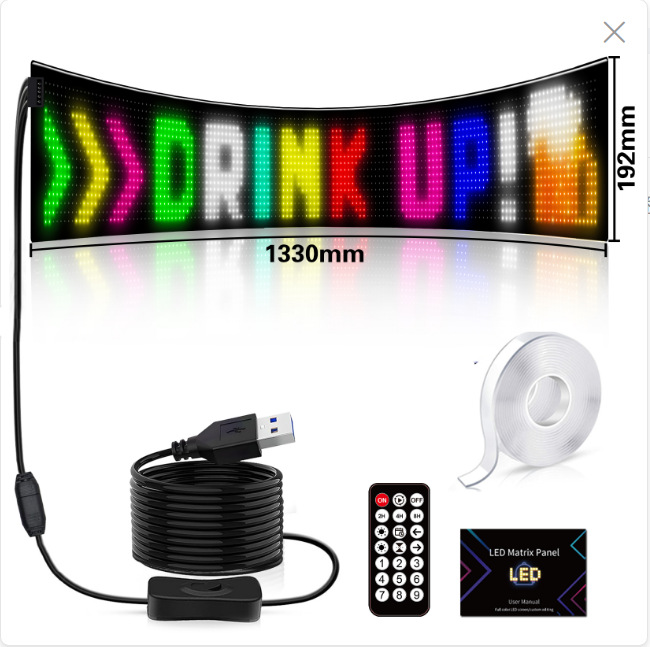 Pantalla flexible Serie completa Pantalla suave LED Coche Pantalla flexible APP Pantalla Bluetooth Pantalla de ventana comercial Fábrica de origen