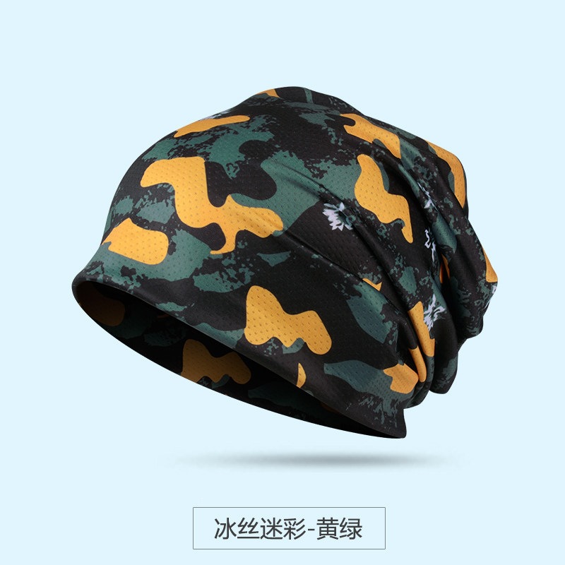 Nuevo sombrero de verano gorra fría delgada manga de seda de hielo secado rápido transpiración deportiva turbante de correr sombrero de dormir protector solar