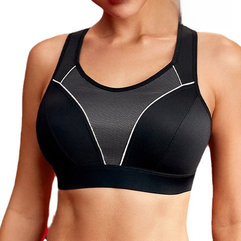 Women's Large Cup High-Intensity Shockproof Running Bra for Plus Size, Backless, Reduces Breast Size, Professional Fitness Bra