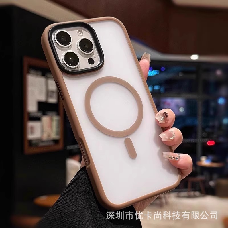 iPhone17 Pro Max用スマホケース、肌触りの良いマット仕上げ、マグネット式、Apple 16対応、全面保護、耐衝撃シリコンケース|undefined