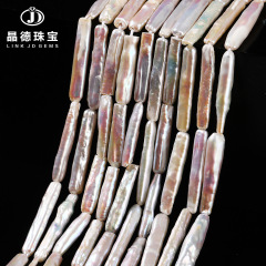 Jingde ジュエリースルーホール diy ジュエリーアクセサリー半完成アクセサリー卸売ナチュラルホワイトバロックパールシルバーバー