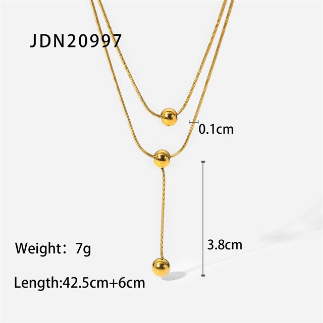 Simple Style Geometric Titanium Steel Plating Layered Necklaces