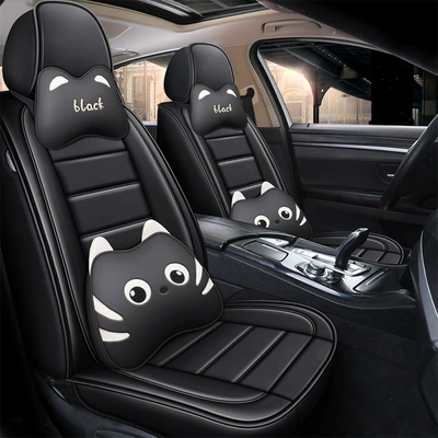 21 Years New All-Inclusive Full Leather Cartoon Four-Season Universal Car Cushion Seat Cover Manufacturer Wholesale