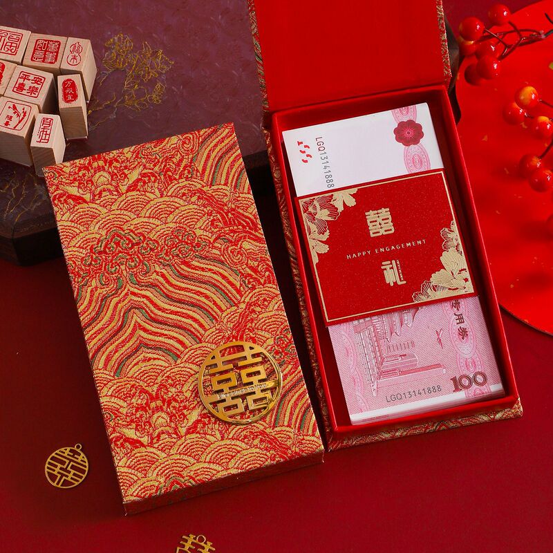 2025新款中式结婚红包随礼利是封份子钱改口高级感婚礼万元竖款红|undefined
