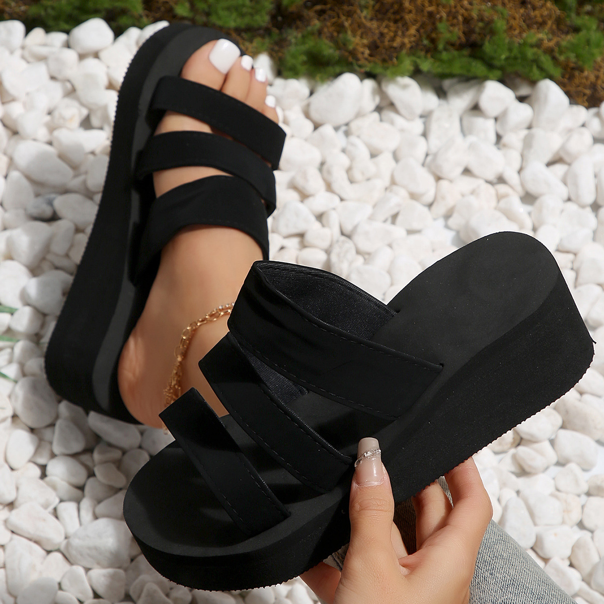 New Beach wedge platform fashion women's sandals popular online celebrity factory direct foreign trade beach parent-child style