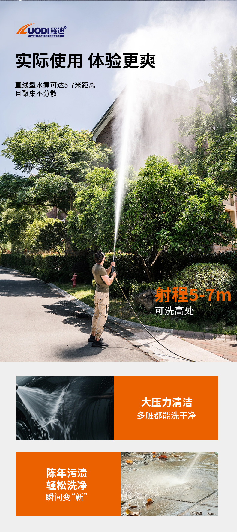 Car wash machine high-pressure water gun for home use 220V car wash tool powerful floor cleaning pressurized water pump high-power air conditioner cleaner