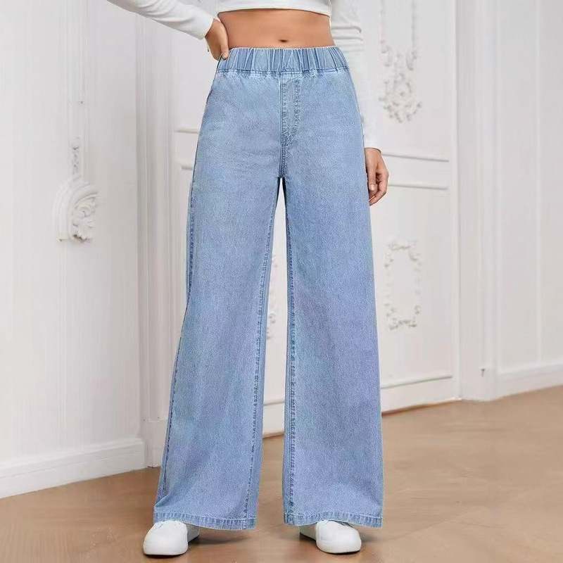 Cross-Border Amazon Hot Selling European and American Jeans 2025 Summer New Fashion Loose Trendy Lazy Style Long Pants
