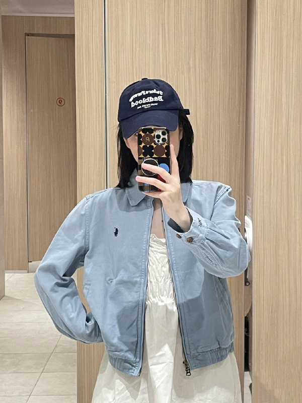 原标可扫码RL拉夫小马标经典翻领女款夹克斜纹布水洗外套短款|undefined