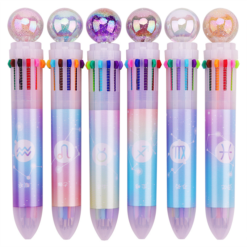 12 bolígrafo creativo 12 colores multifunción bolígrafo de color estudiantes bolígrafo multicolor bolígrafo atómico NaYou