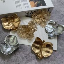 蝴蝶兰金色蝴蝶兰仿真花单朵手工diy鞋花镂空蝴蝶兰花头花朵假花