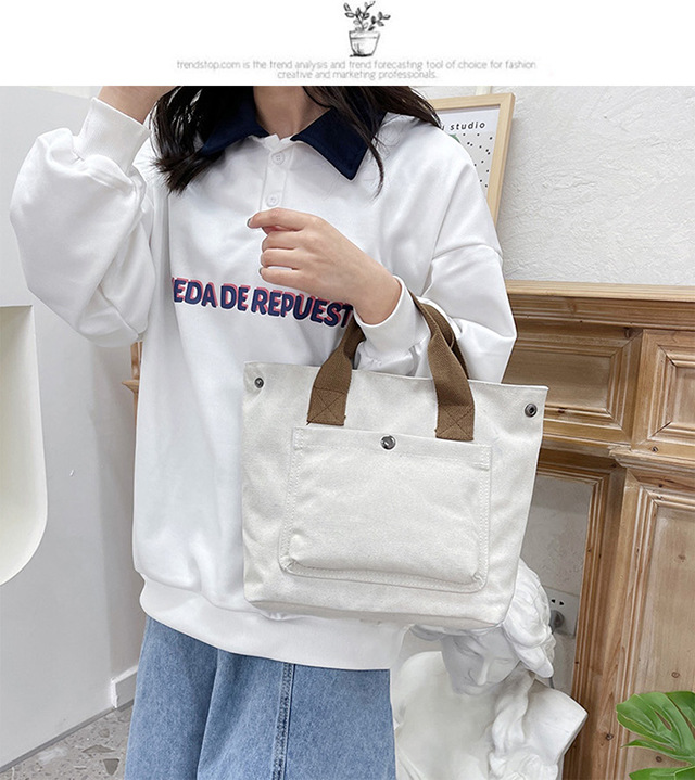 Forest-style artistic canvas handbag for women, 2022 Summer new retro small bag, simple tote bag, hand-held cloth bag undefined