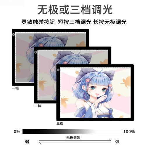 A4A3 Magnetic Adhesive High-Transparency Copy Board with Stone Decorative Painting LED Copy Table for Calligraphy, Art, Painting, and Translucent Board