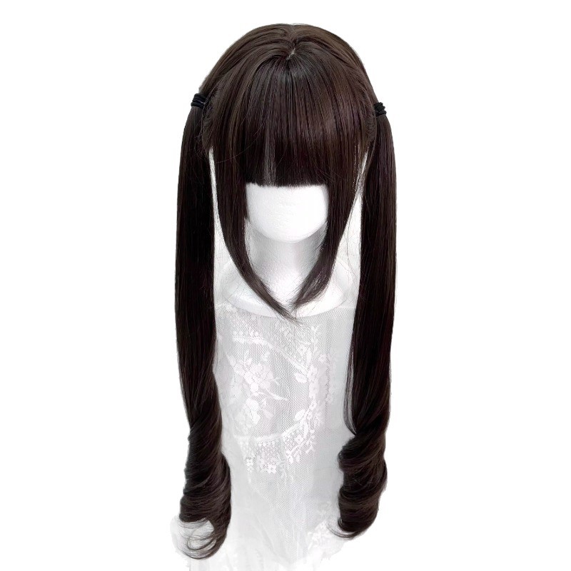 Uzun Lolita Peruk 75cm Kaküllü Roman Curl, Uzatılmış Uzunlukta Tam Baş Kostüm
