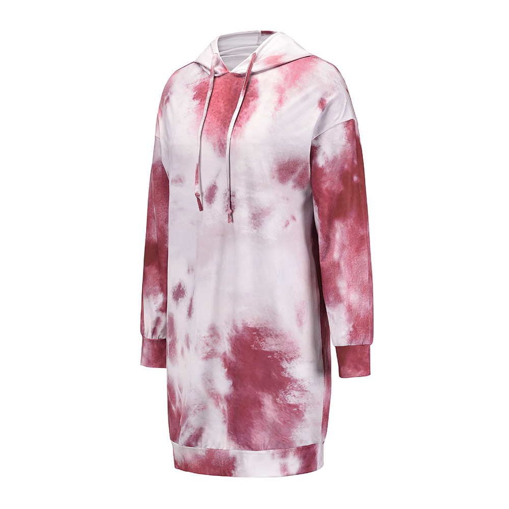 Nihaostyle Clothing Wholesale New tie-dye printed long-sleeved sweater dress NSHYG66708