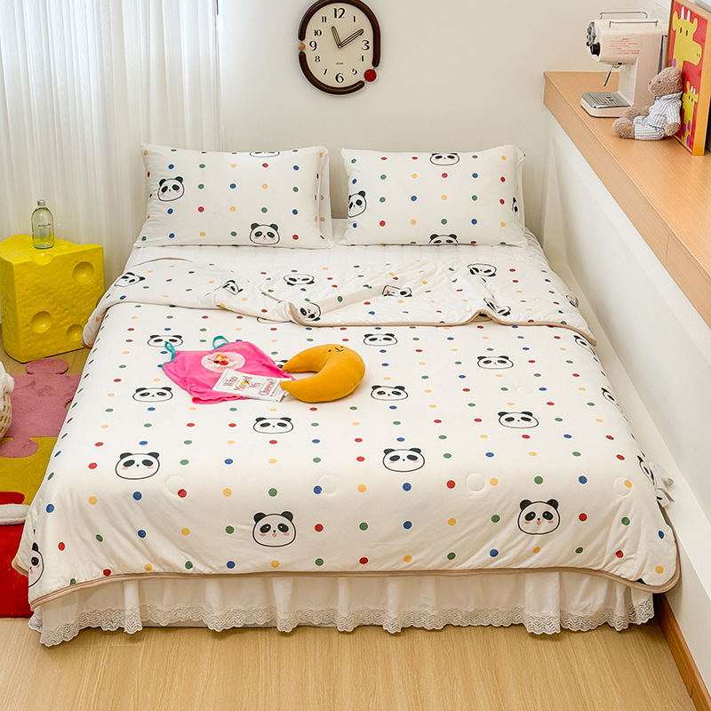 Colcha fresca de verano para niños de clase A, dormitorio de estudiantes, lavadora de aire acondicionado, colcha delgada de verano, núcleo cuatro