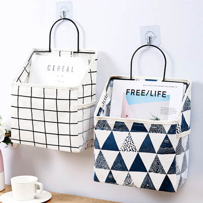 Fabric Storage Bag Wall Hanging Bag Bathroom Wall Hanging Small Cloth Bag Door Rear Storage Cloth Bag Dormitory Storage Hanging Pocket