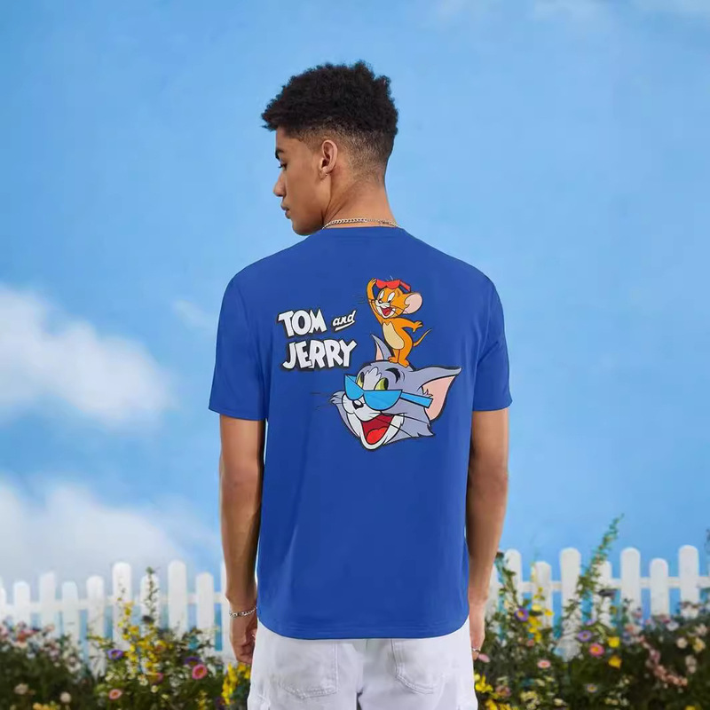 Men's Loose ShorT Sleeve BreaThable Casual T-shirT 3D PrinTeD CarToon Tom anD Jerry Jerry Tom Series