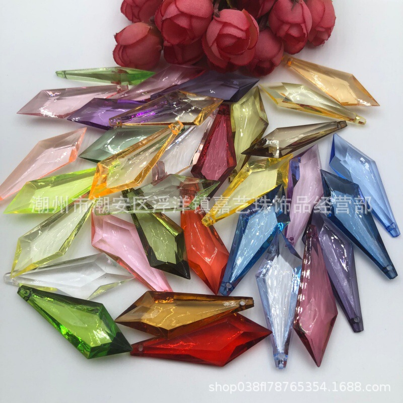 Transparent Acrylic 16X48Mm Oblique Sword Pendant Beads DIY Handmade Beaded Jewelry Lighting Door Curtain Accessories