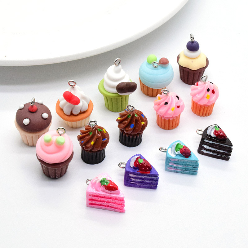 10 PCS/Package Plastic Resin Ice Cream Tree Cake Pendant DIY Jewelry Accessories Earrings Keychain display picture 3