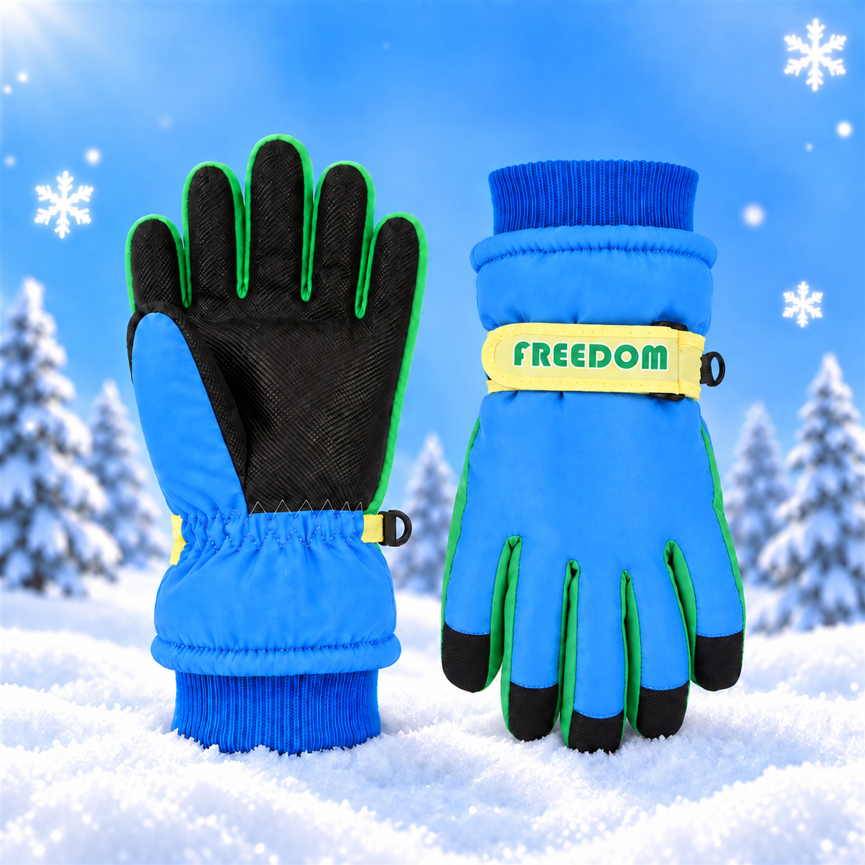 Niños de 3 - 12 años de edad en invierno, guantes de pantalla táctil a prueba de frío a prueba de agua a prueba de viento, antideslizante y caliente para esquiar y jugar con seda image 7
