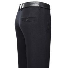 高端品牌中年男士休闲西裤秋冬季宽松直筒商务精品潮流厚款西裤