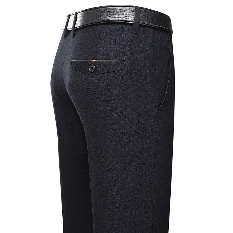 高端品牌中年男士休闲西裤秋冬季宽松直筒商务精品潮流厚款西裤