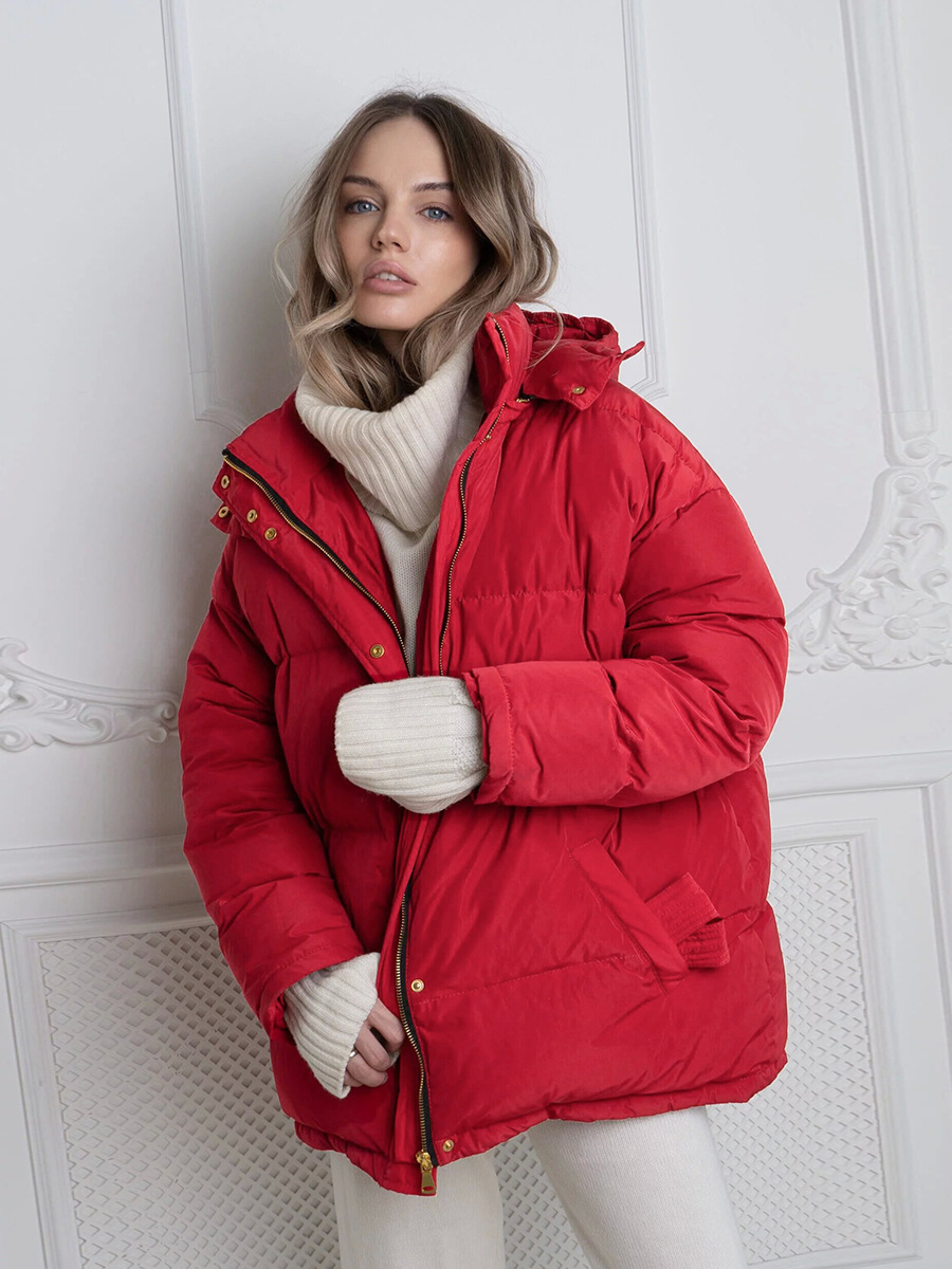 Women's Clothing hooded cotton jacket new style women's temperament hooded thick warm versatile zipper coat_voghion.com